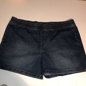 Terra & Sky denim jean shorts Sz 2X 100% cotton blue